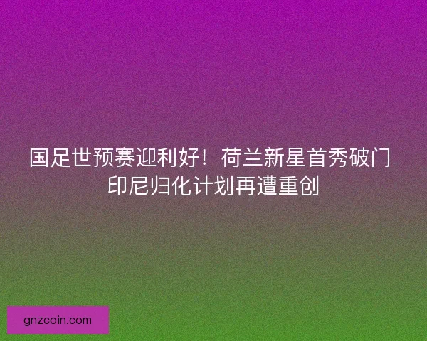 国足世预赛迎利好！荷兰新星首秀破门 印尼归化计划再遭重创